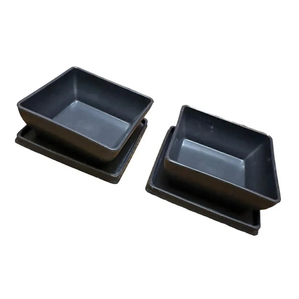 Pair of Tupperware Get together dark grey square containers with lids 200ml each